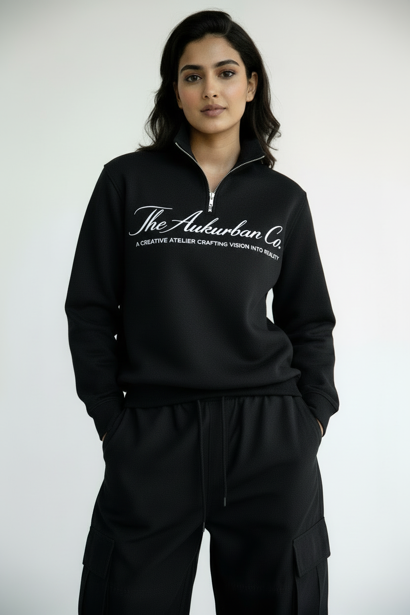 Nexaquin Women Sweatshirt With Zipper Collar