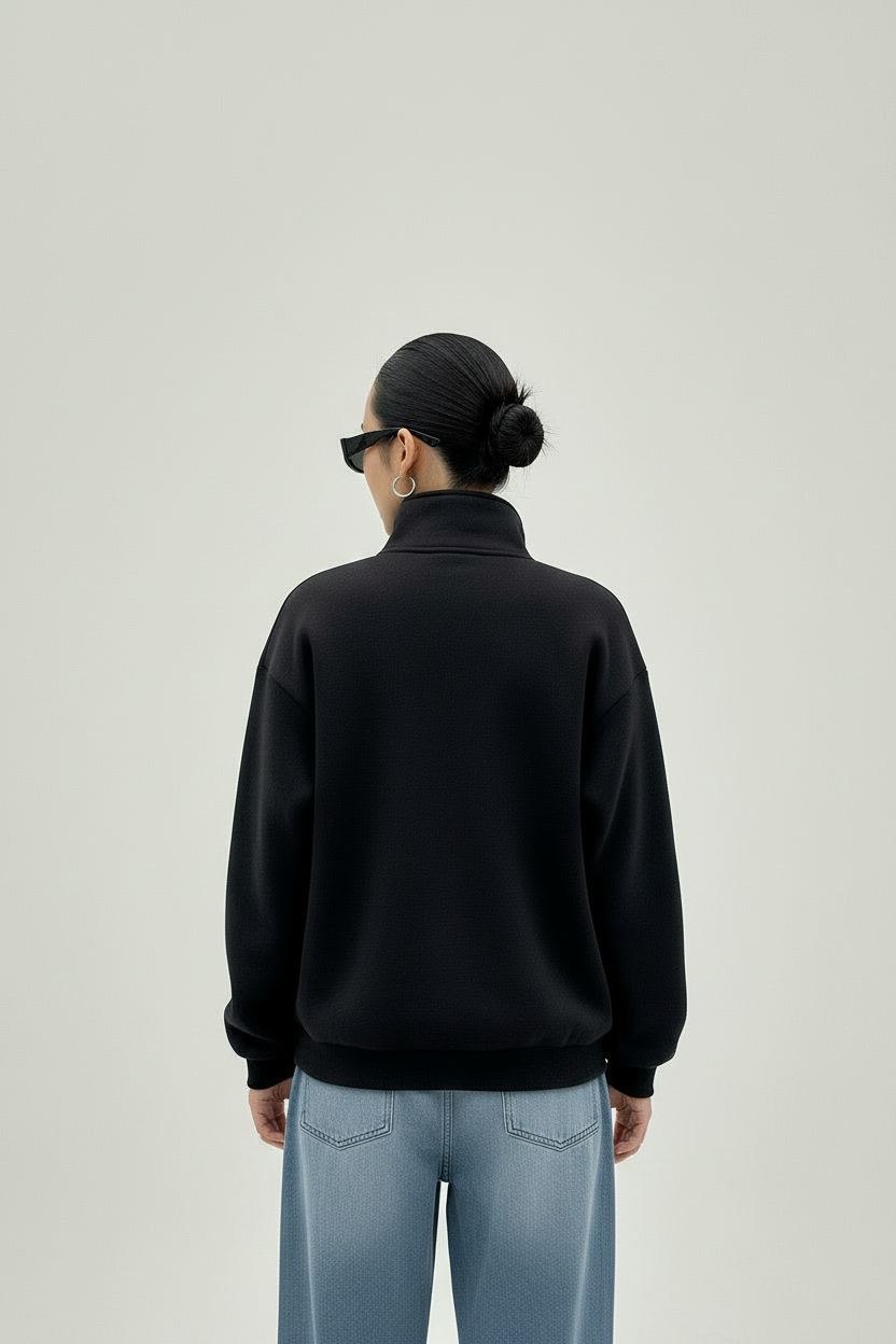 Nexaquin women printed sweatshirt with silver plating zipper collar