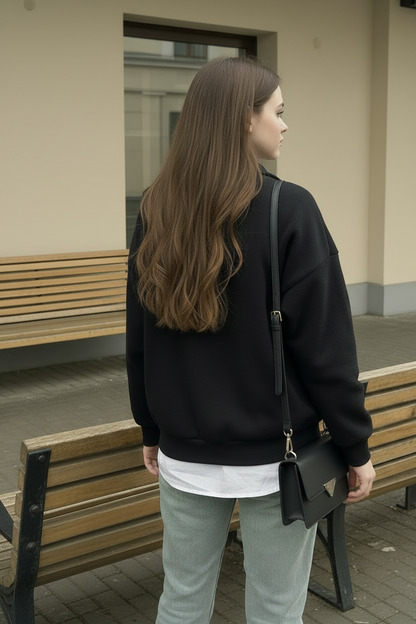 Nexaquin Women Sweatshirt With Zipper Collar