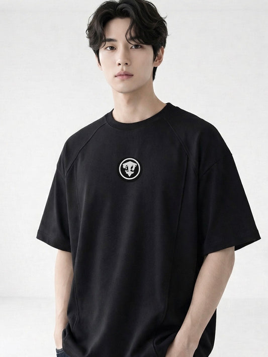 Black Oversized Viral Chinese Tshirt to hide belly With your personalised NFC tag