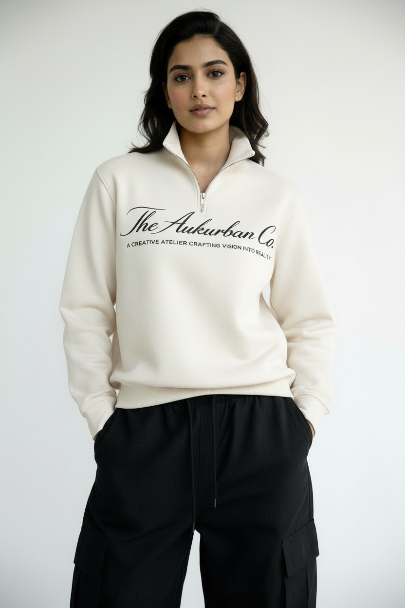 Nexaquin Women Sweatshirt With Zipper Collar