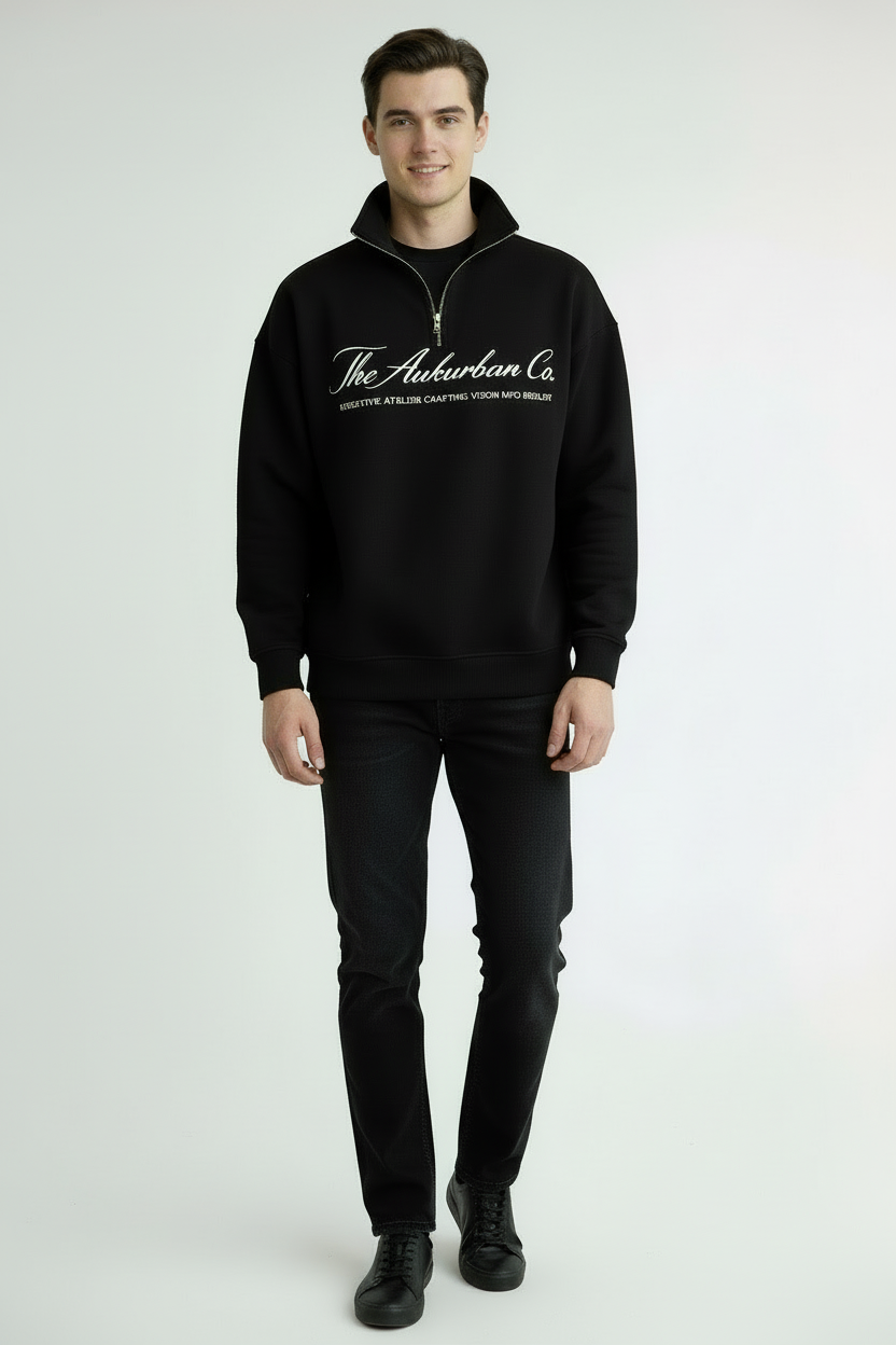 Nexaquin Men Sweatshirt With Zipper Collar