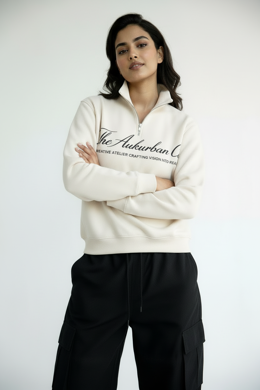 Nexaquin Women Sweatshirt With Zipper Collar