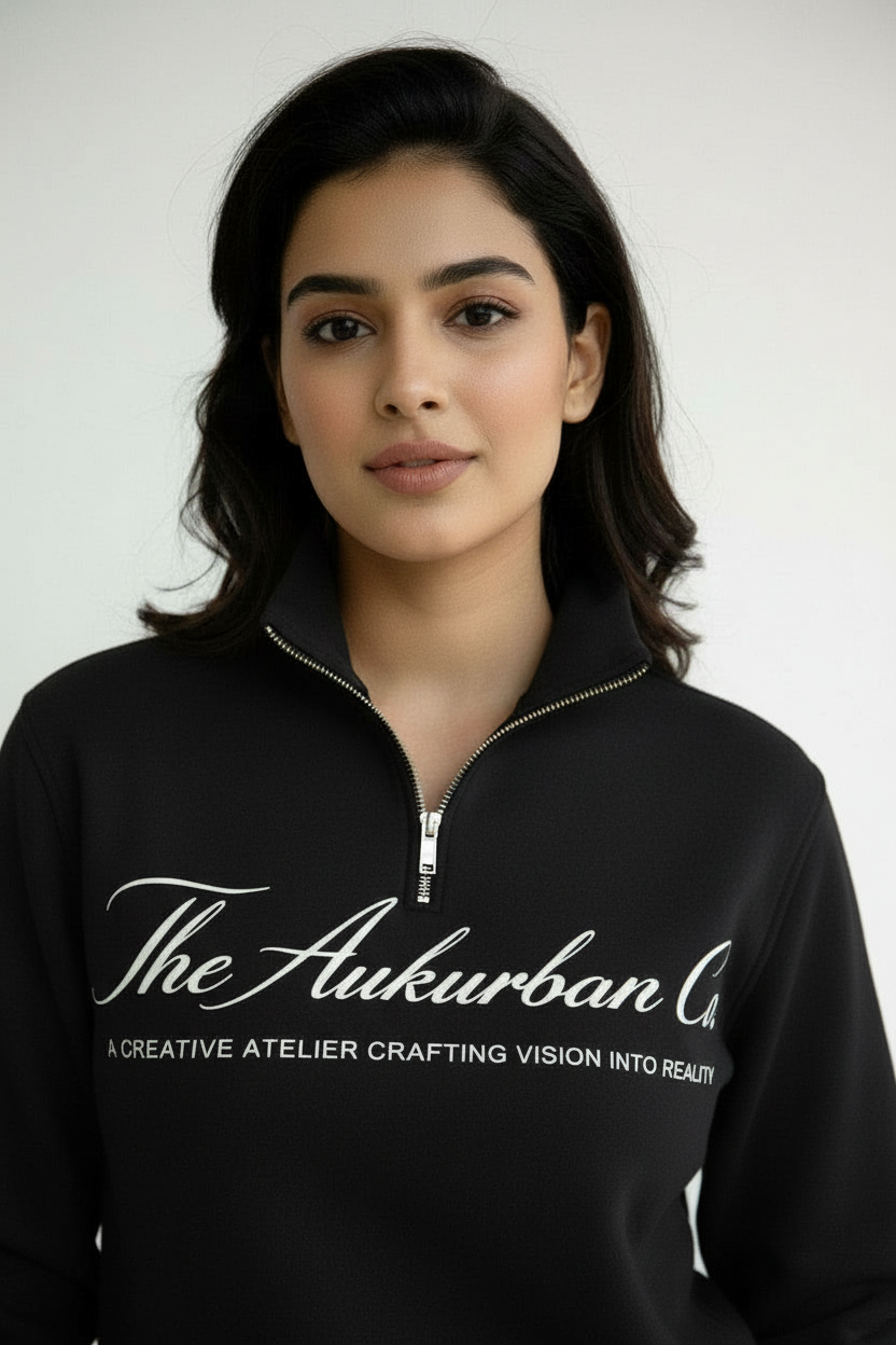 Nexaquin Women Sweatshirt With Zipper Collar