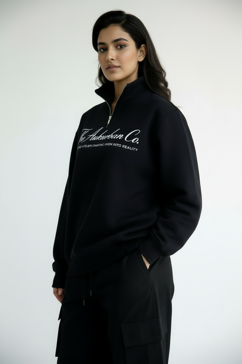 Nexaquin Women Sweatshirt With Zipper Collar