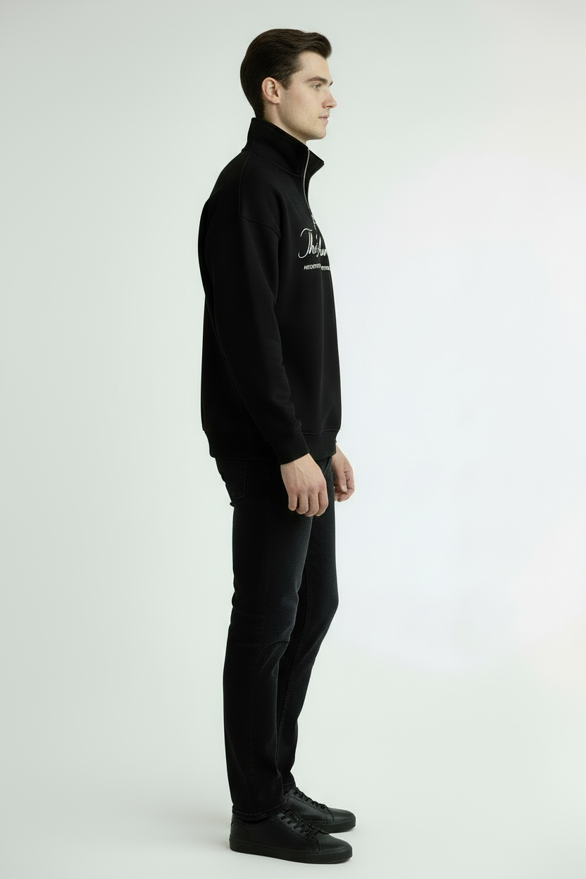 Nexaquin Men Sweatshirt With Zipper Collar