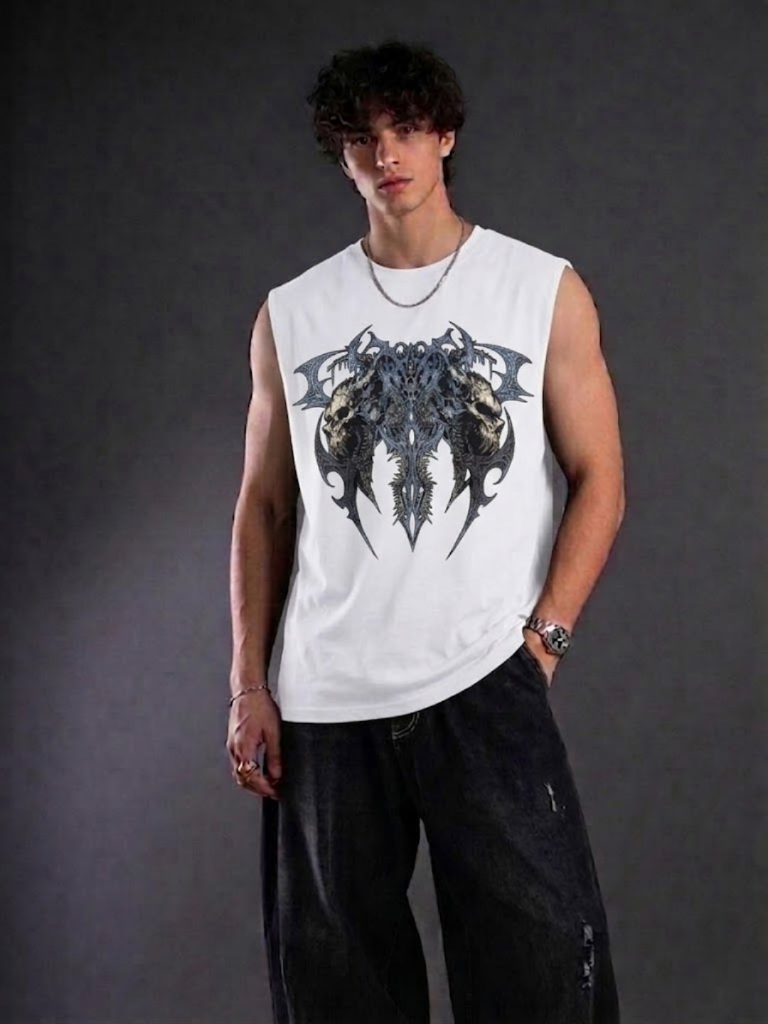 Twin Death Sigil Gym Vest (White)