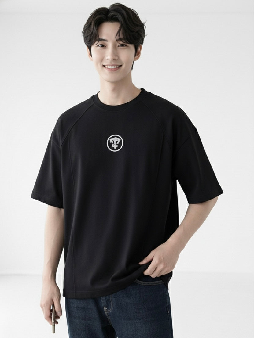 Black Oversized Viral Chinese Tshirt to hide belly With your personalised NFC tag