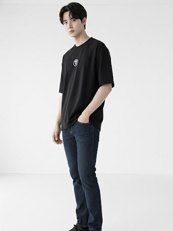 Black Oversized Viral Chinese Tshirt to hide belly With your personalised NFC tag