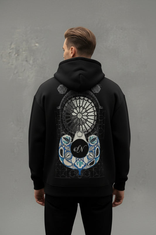 Nexaquin Hd Laminated Embroidery Print Hooded Sweatshirt For Men