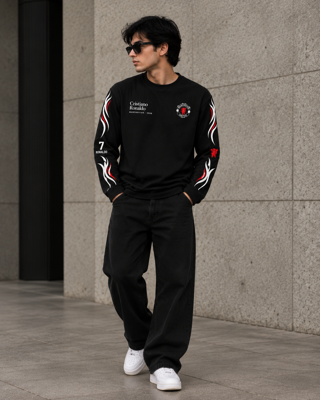 Ronaldo Legacy Black Waffle Crew