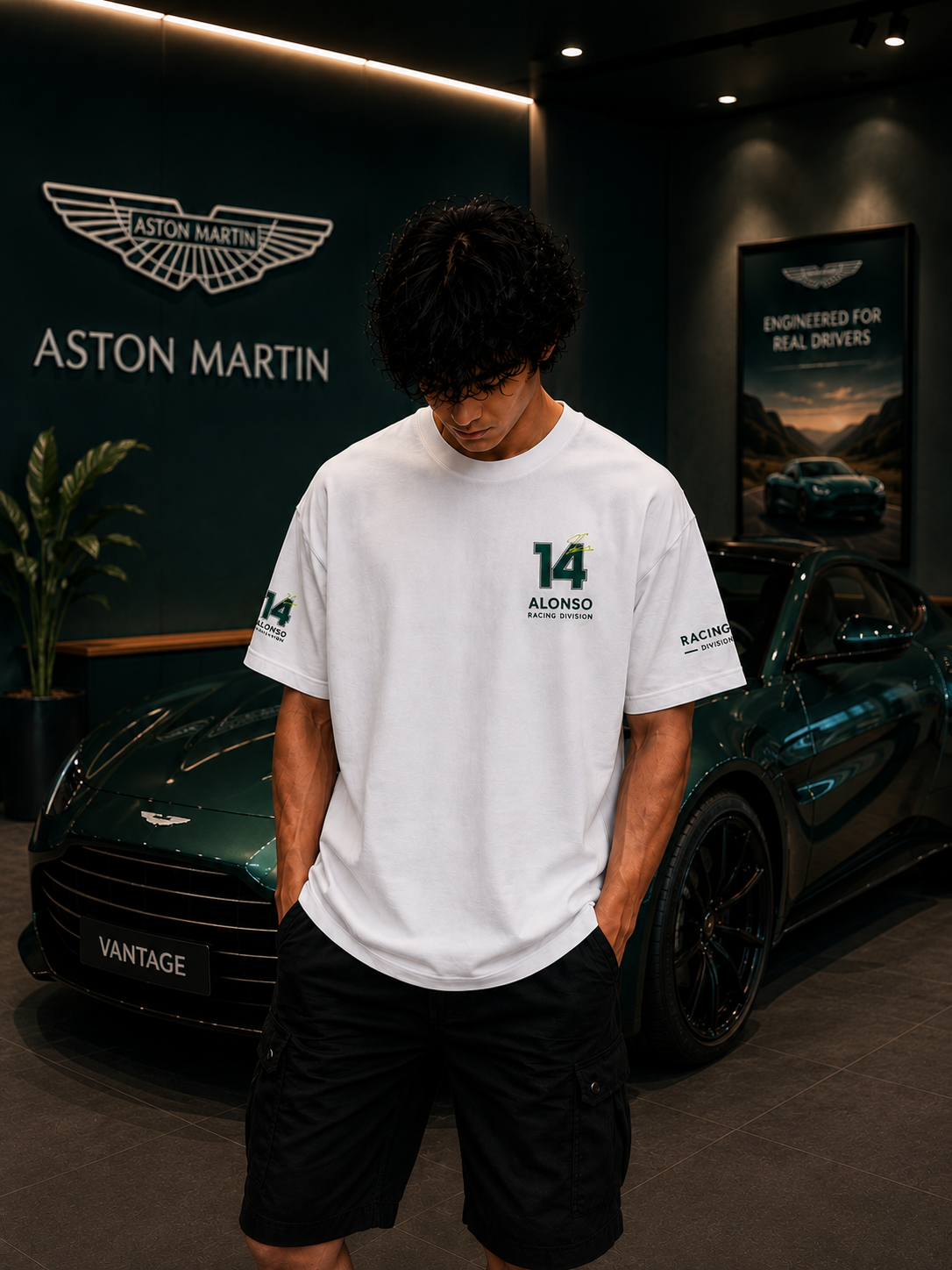 Fernando Alonso 14 Racing Edition Oversized Premium T-Shirt