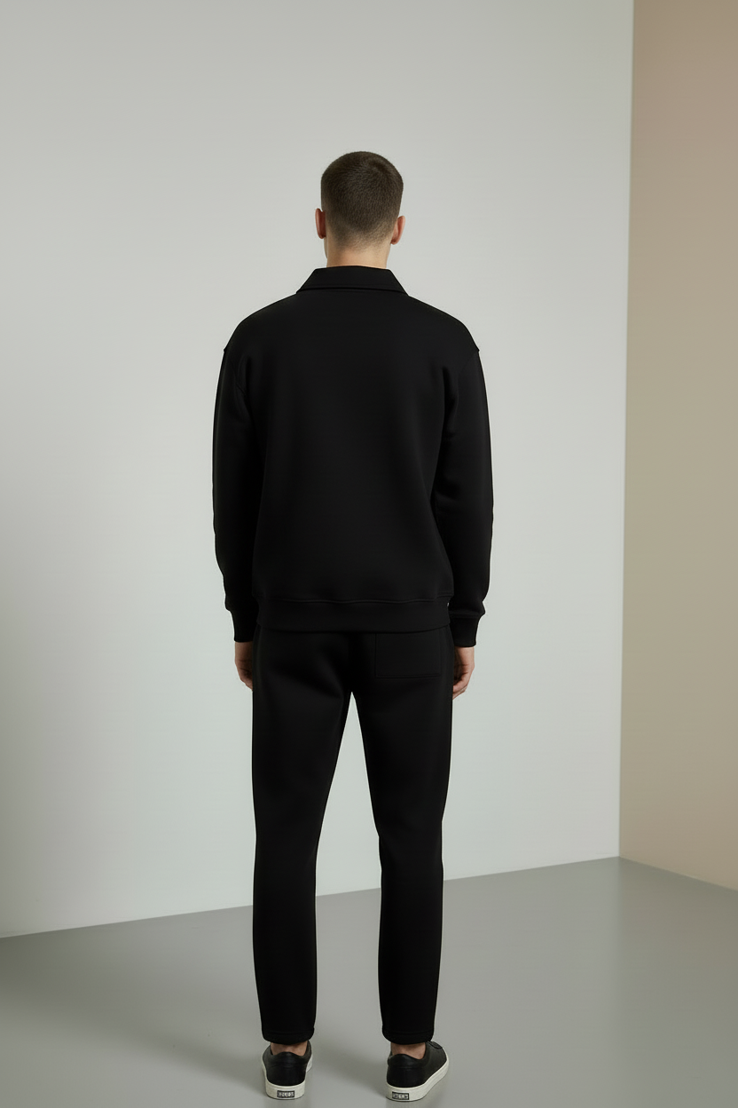 Nexaquin Men Printed Oversized Sweatshirt With Zipper Collar