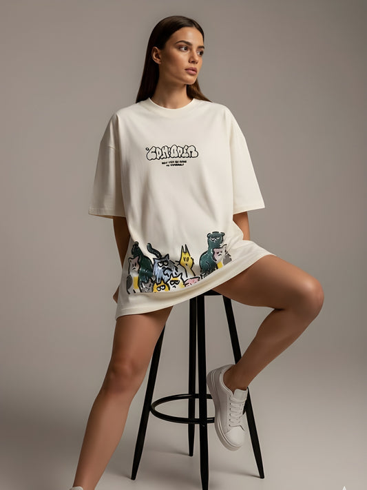Nexaquin Oversized Gym and Casual T-shirt for women