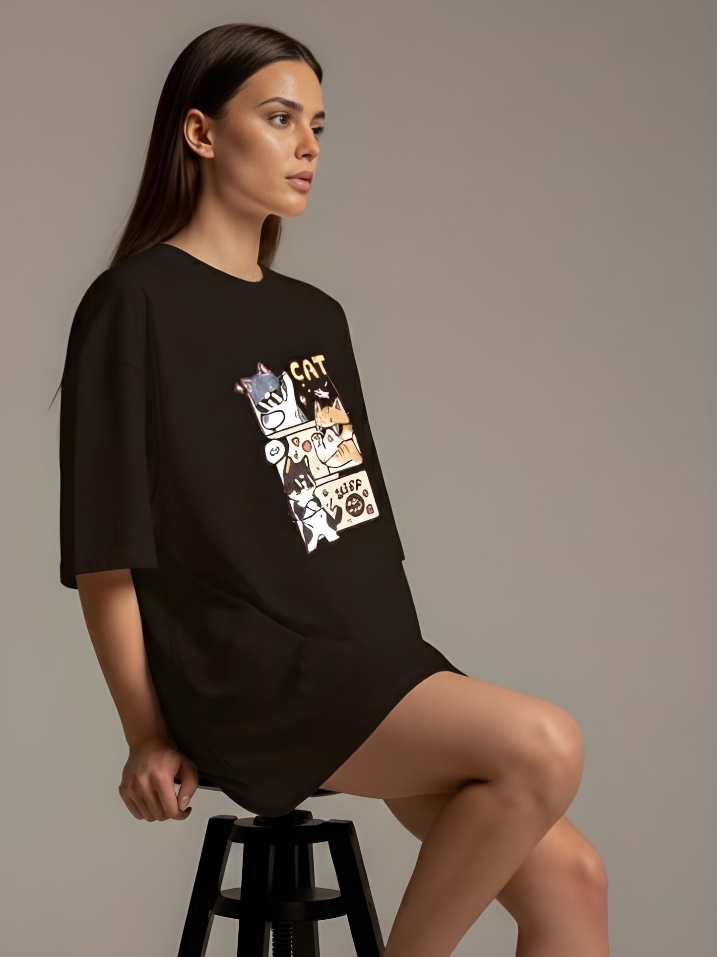 Nexaquin Oversized Gym and Casual T-shirt for women