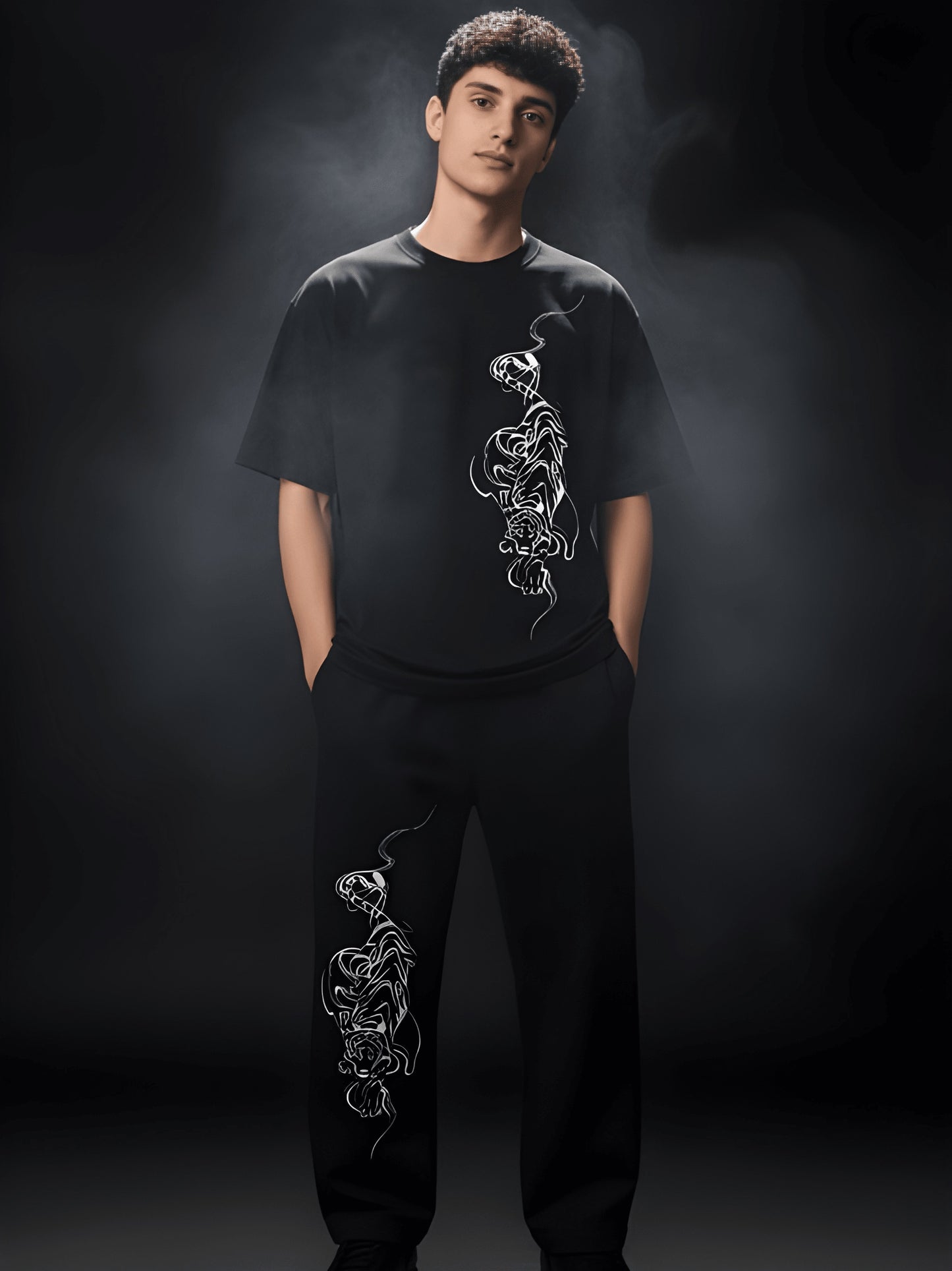 Nexaquin Oversized Gym and Casual T-shirt & lower set for men