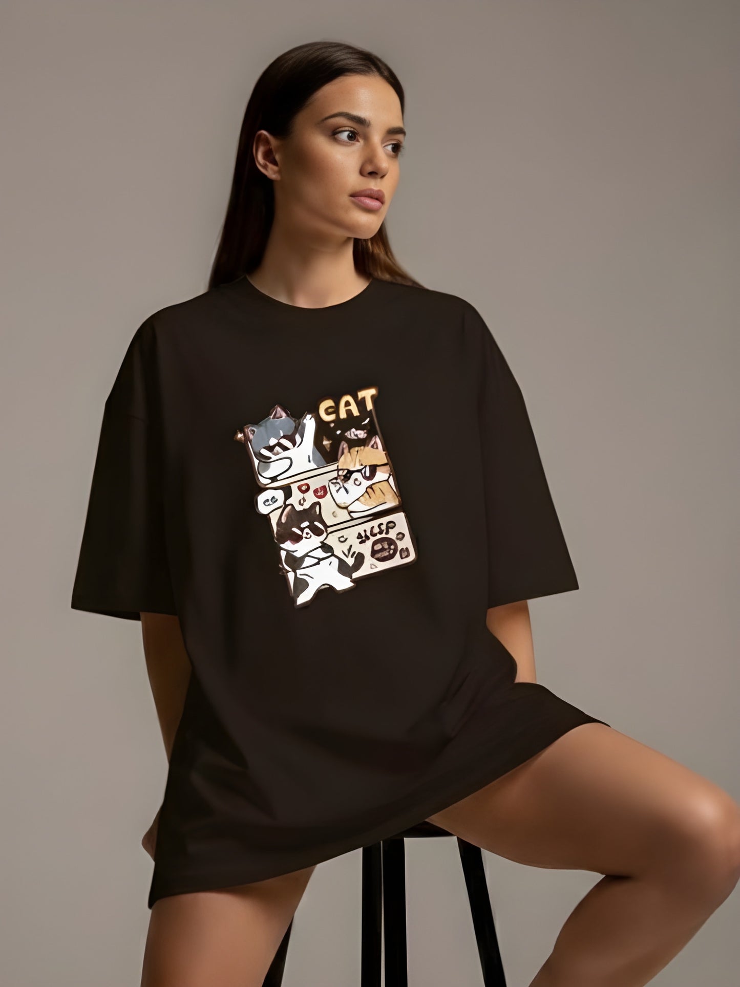 Nexaquin Oversized Gym and Casual T-shirt for women