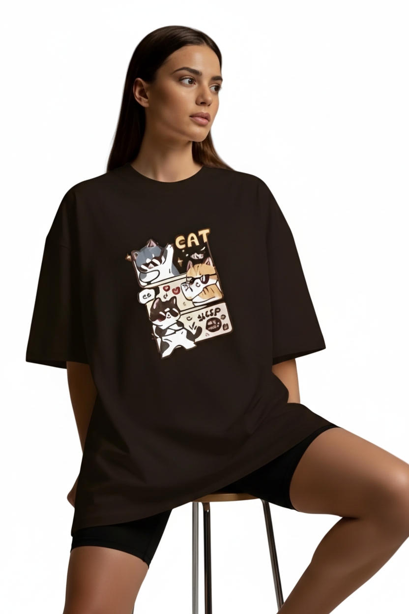 Nexaquin Oversized Gym and Casual T-shirt for women