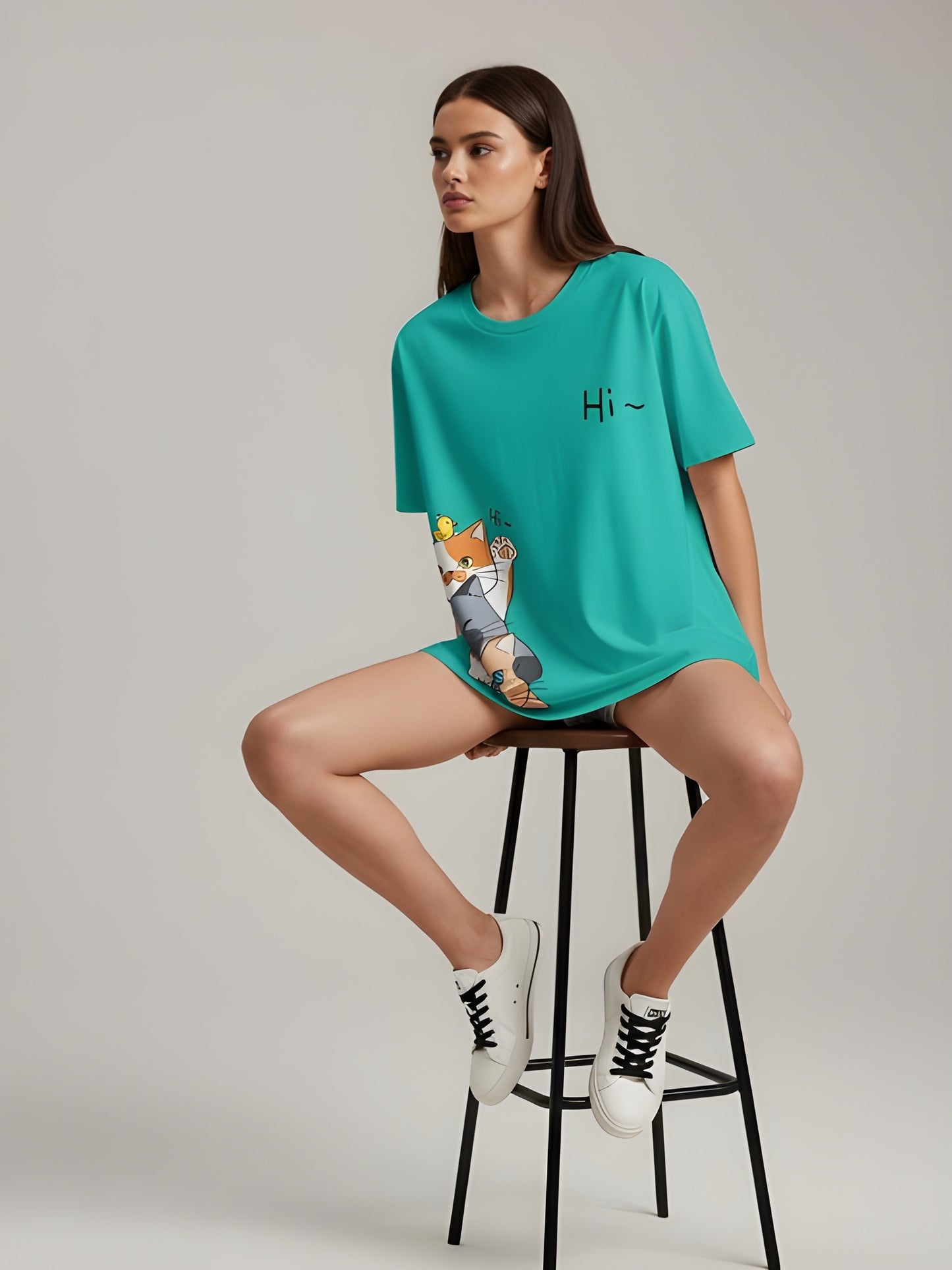 Nexaquin Oversized Gym and Casual T-shirt for women