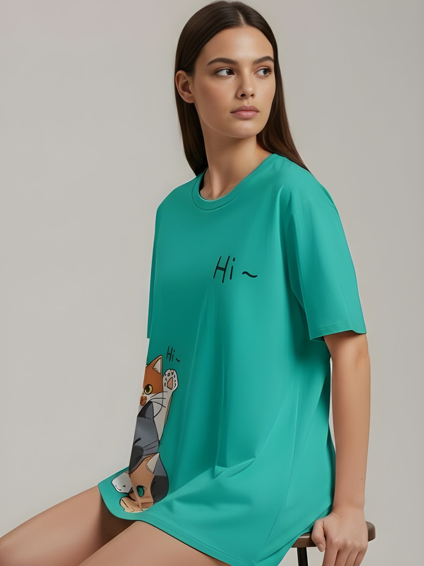 Nexaquin Oversized Gym and Casual T-shirt for women
