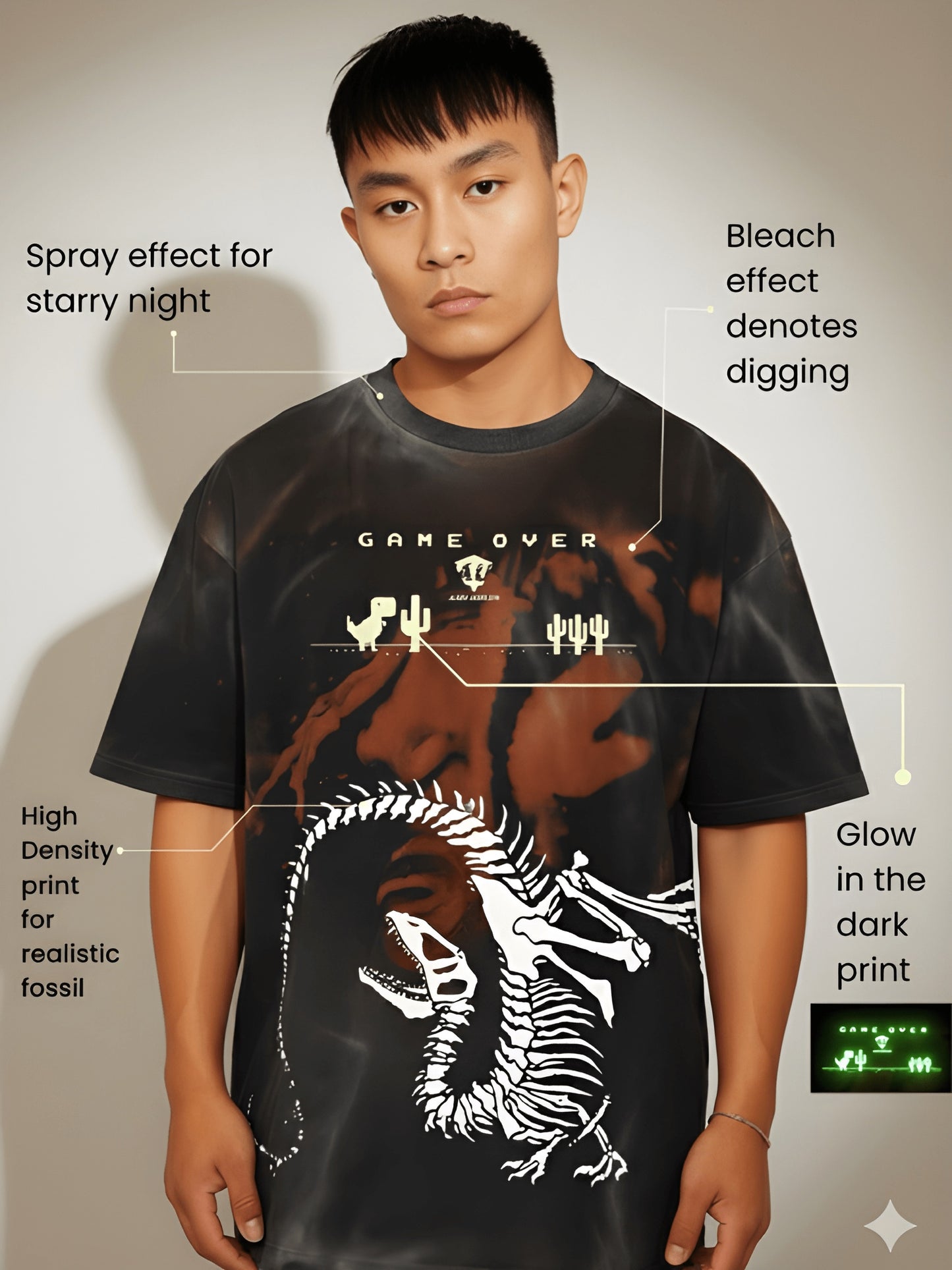 Nexaquin Oversized Gym and Casual T-shirt for men